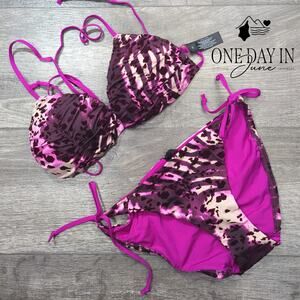 A.Che Padded Tie Side Bikini Swimsuit Size M